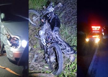 Dois jovens ficam gravemente feridos em acidente envolvendo carro e moto na BA 120