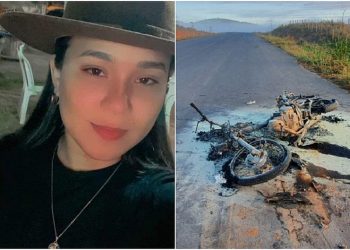 Mulher morre e tem moto carbonizada após batida em rodovia BA 290