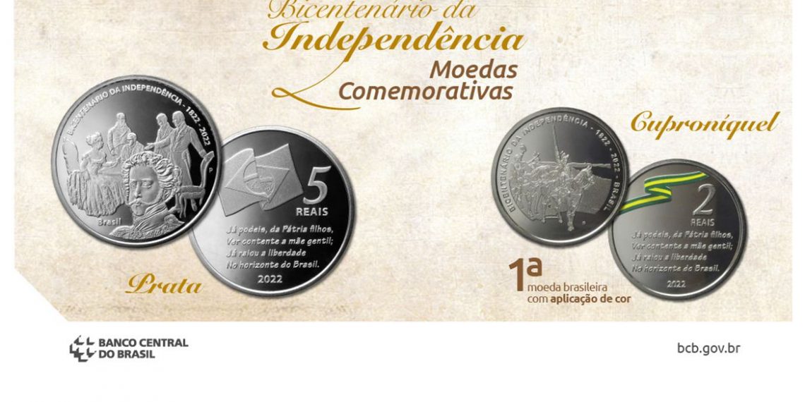 BC lança moeda colorida para celebrar bicentenário da Independência