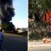 Caminhões pegam fogo em galpão de empresa responsável por obras de asfaltamento em Jequié