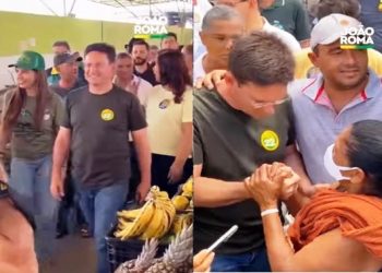 Candidato ao Governo João Roma faz caminhada em feira livre de Coité