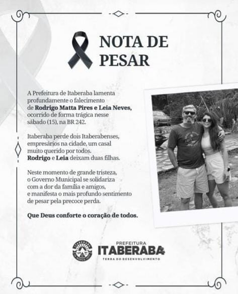 Casal de empresários morre em acidente que envolveu vários carros na BR 242 (vídeo)