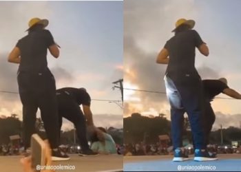 Fã de Nattanzinho é derrubada de palco por segurança e cai desmaiada