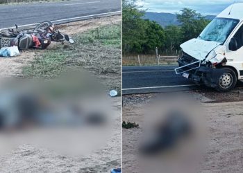 Dois morrem em colisão entre moto e van na BA 131