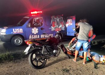 Motociclista sofre acidente na BA 120 e é socorrido pelo Águia Resgate