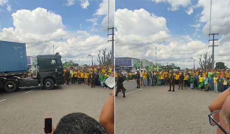 Bolsonaristas comemoram chegada de contêineres em quartel do Exército; grupo acreditava que carga era de fuzis