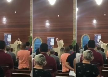 GO – Padre tira a batina e abandona missa após discussão política em igreja