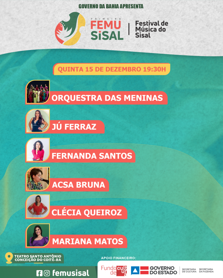 Orquestra Sisleira abre o primeiro Festival de Música da região sisaleira – FEMUSISAL: veja toda programação