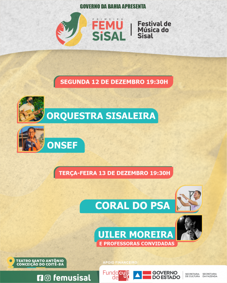 Orquestra Sisleira abre o primeiro Festival de Música da região sisaleira – FEMUSISAL: veja toda programação