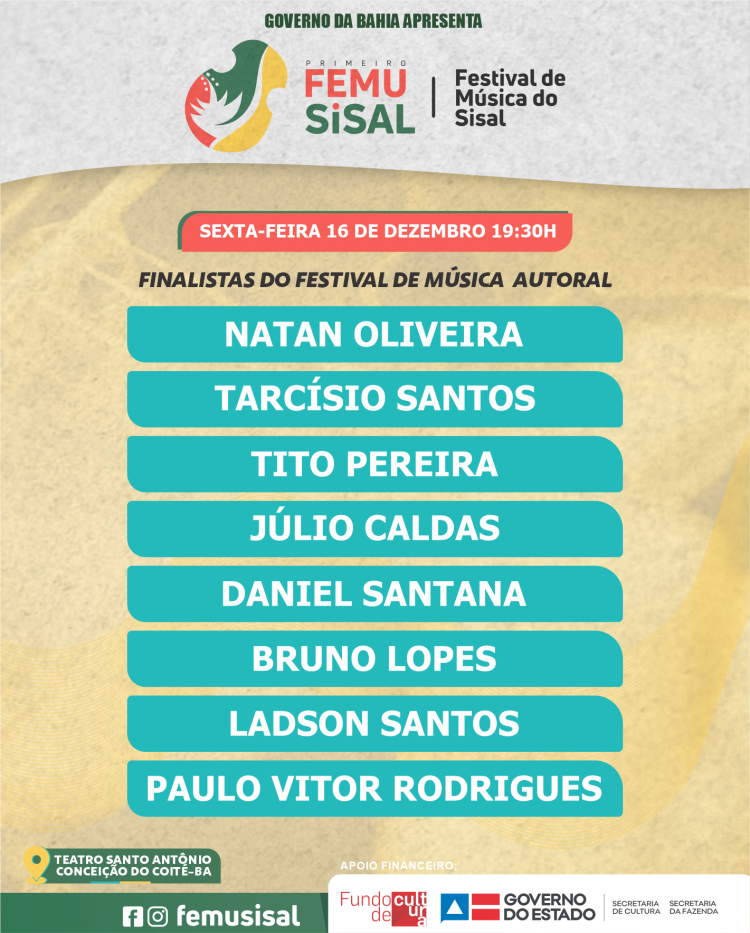 Orquestra Sisleira abre o primeiro Festival de Música da região sisaleira – FEMUSISAL: veja toda programação