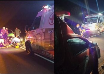 Riachão – Colisão de motocicleta em vaca deixa dois feridos na BA 120