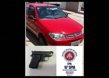 PM apreende carro com restrição de furto/roubo no Centro de Santaluz