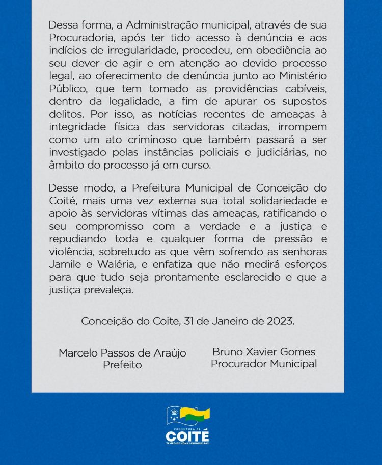 Coité – Após sofrer ameaças de ex-servidor municipal, secretária de Saúde vai deixar o cargo