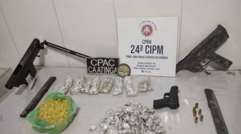 PM prende três homens com armas e drogas. Eles são suspeitos de matar dono de bar em Mirangaba