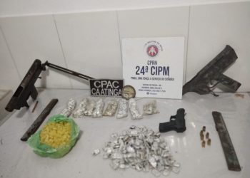 PM prende três homens com armas e drogas. Eles são suspeitos de matar dono de bar em Mirangaba