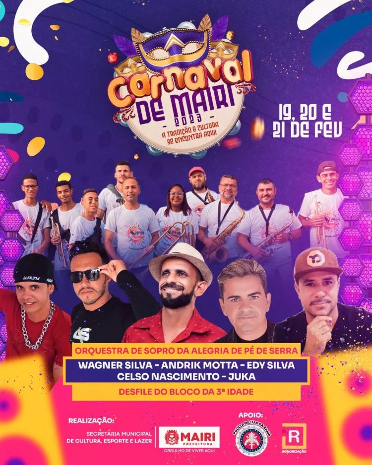 Carnaval de Mairi começa neste domingo (19)
