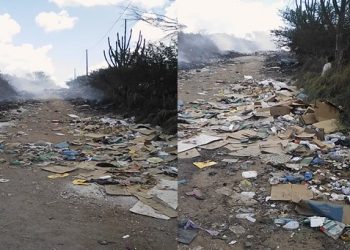 Estrada que liga Capela do Alto Alegre a vários povoados e município de Gavião é tomada pelo lixo