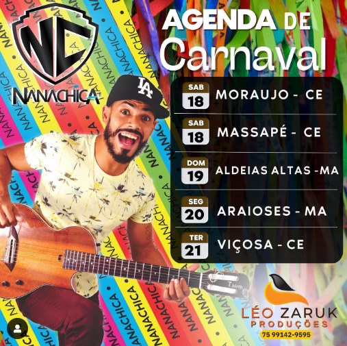 Carnaval 2023 – Banda NanaChica em nova turnê pelo Nordeste fará shows no Ceará e Maranhão
