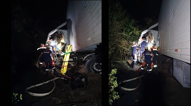Colisão envolvendo dois caminhões na BR 324 deixa um dos motoristas morto