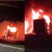 Vários ônibus pegaram fogo no pátio da rodoviária de Amargosa (vídeo)