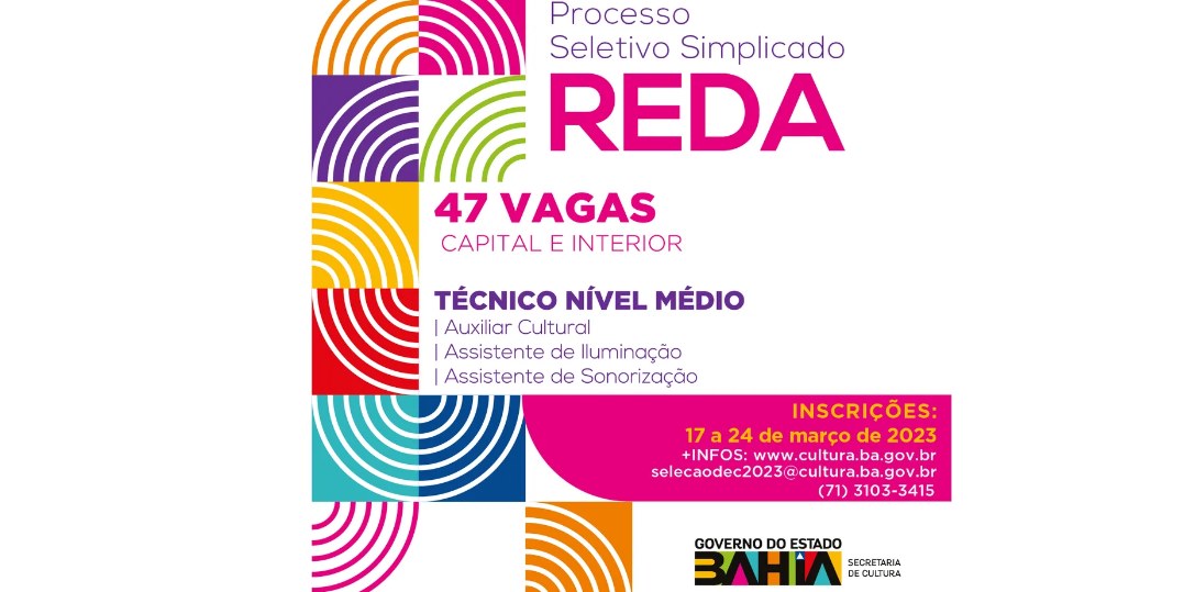 Secult abre 47 vagas para cargos de nível médio, técnico e superior em Salvador e no interior do estado