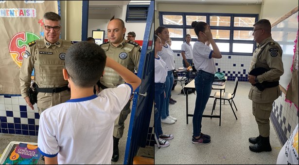 Comando do 16° BPM visita colégio do sistema CPM, em Conceição do Coité
