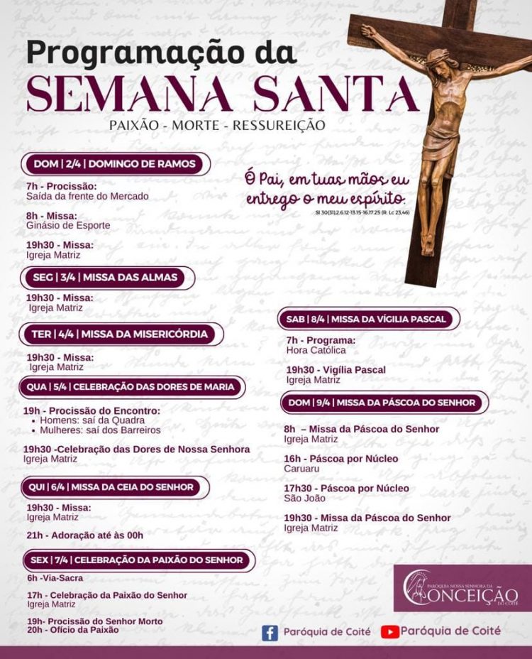 Comunidade católica coiteense participa de Procissão e Missa de Ramos. Atos marcam à abertura da Semana Santa