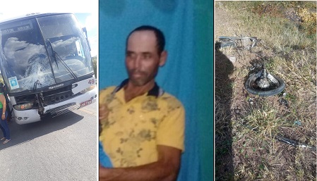 Homem morre em colisão envolvendo motocicleta e ônibus na BA 381