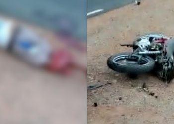 Colisão envolvendo moto e caminhão deixa homem morto e outro gravemente ferido na BA 417