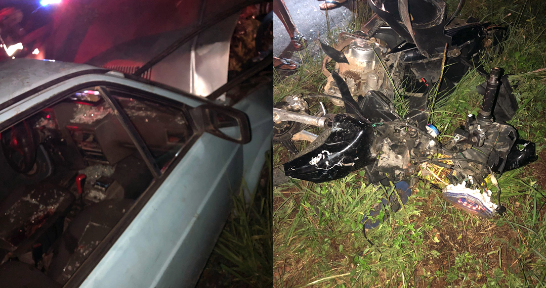 Colisão envolvendo carro e moto deixa um morto e um ferido na BA 400