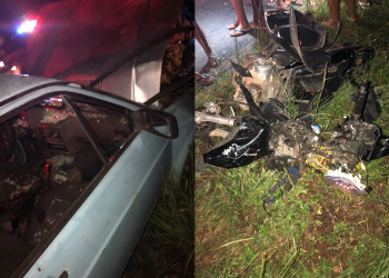 Colisão envolvendo carro e moto deixa um morto e um ferido na BA 400