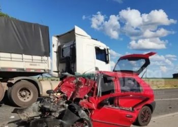 Três pessoas da mesma família morrem em batida entre carro e caminhão na BR 020