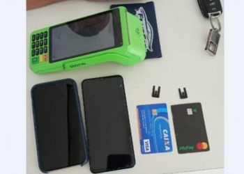 Individuos são flagrados tentantando instalar ‘chupa cabra’ em caixa eletrônico da Caixa