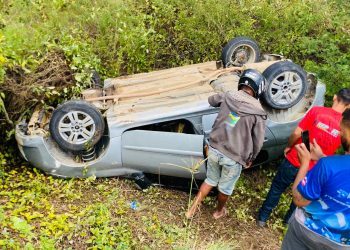 Águia Resgate é acionado para socorro de vítimas de capotamento mas não encontra ninguém no local