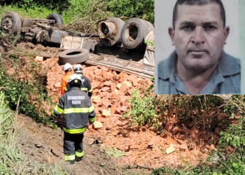 Motorista morre após caminhão tombar em ribanceira na BR-101