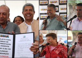 Dos nove deputados que assinaram o manifesto de apoio a pavimentação da BA 381, cinco marcaram presença no ato com Jerônimo em Quijingue