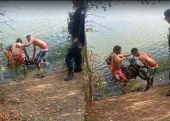 “Peixe moto” – Pescador lança rede em açude e pega motocicleta