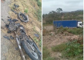 Batida entre caminhão e motocicleta deixa uma pessoa morta na BR 407