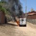 Ambulância do município pega fogo quando trafegava pela cidade
