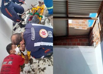 Pedreiro fica ferido ao cair de telhado de casa onde trabalhava