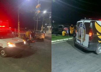 Jovem perde dentes após sofrer queda de moto em contorno da Av. Luiz Eduardo