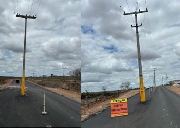 Tragédia anunciada: dois postes de rede elétrica ficam no meio de rodovia 233 que liga Riachão a Ichu