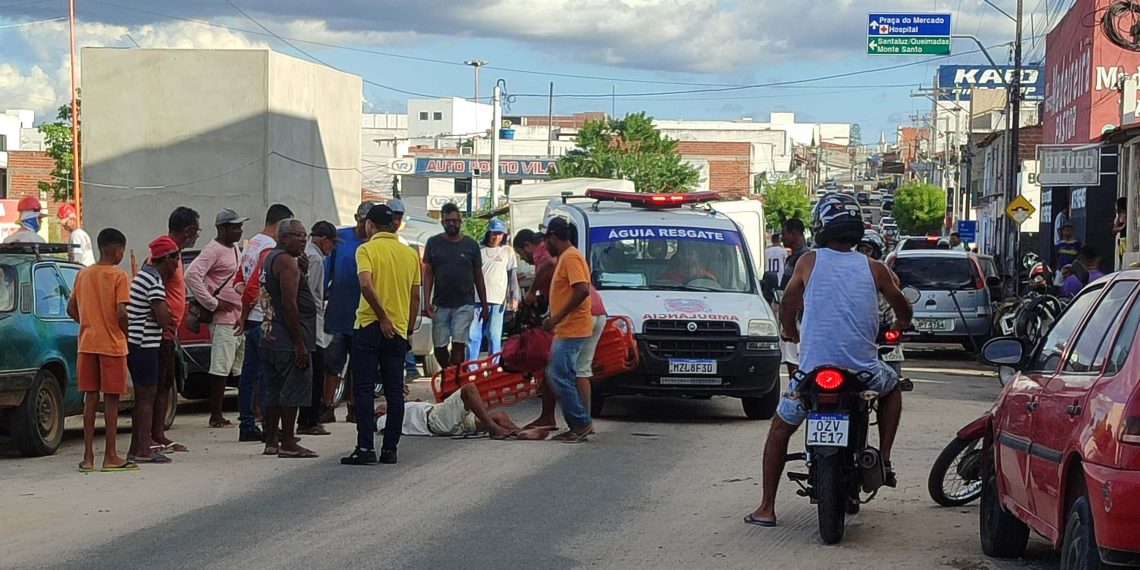 Idoso sofre queda de moto na Av. Getúlio Vargas após evitar atropelar uma mulher