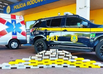 MS – PRF apreende 62 Kg de cocaína em ambulância na BR-262