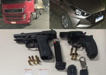 Dois suspeitos de assaltos morrem em confronto com a PM na BA-052; carreta com ração animal foi recuperada