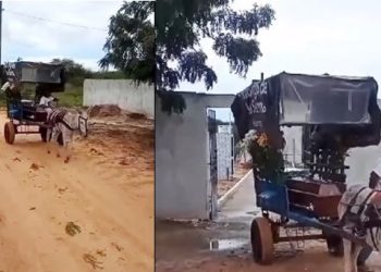 Carroceiro tem corpo transportado em seu instrumento de trabalho até o cemitério