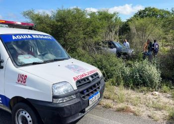 Carro saí da pista e para dentro do mato após jovem passar mal na BA 409