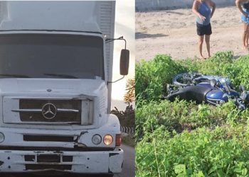 Acidente envolvendo moto e caminhão baú deixa dois mortos na BA 130