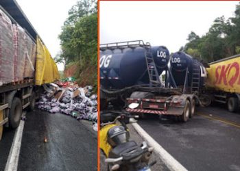 Colisão entre duas carretas interdita a estrada do feijão próximo a Porto Feliz