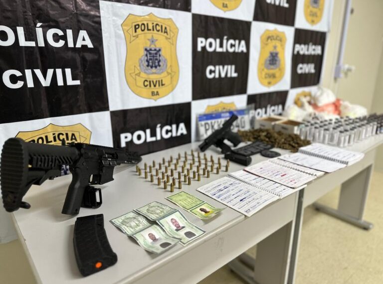 Integrante de grupo criminoso é localizado em Sapeaçu com fuzil e pistola de fabricação turca